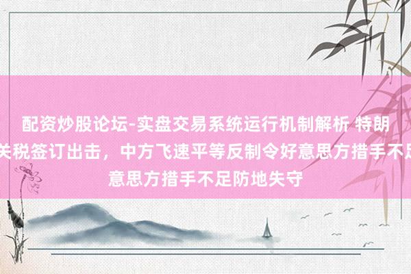 配资炒股论坛-实盘交易系统运行机制解析 特朗普突加45关税签订出击，中方飞速平等反制令好意思方措手不足防地失守