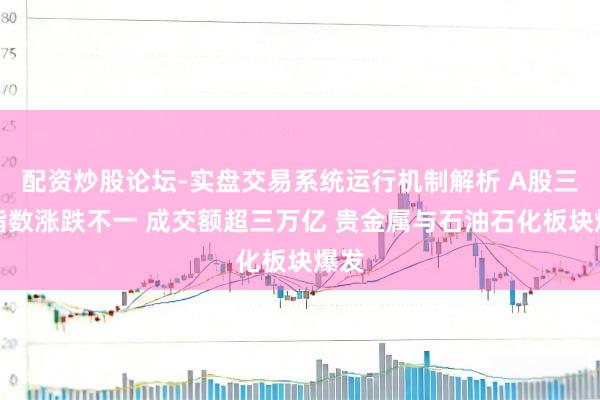 配资炒股论坛-实盘交易系统运行机制解析 A股三大指数涨跌不一 成交额超三万亿 贵金属与石油石化板块爆发