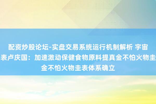 配资炒股论坛-实盘交易系统运行机制解析 宇宙东谈主大代表卢庆国：加速激动保健食物原料提真金不怕火物圭表体系确立