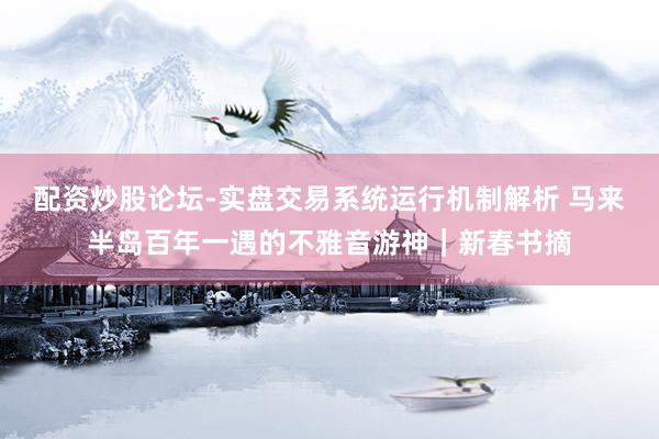 配资炒股论坛-实盘交易系统运行机制解析 马来半岛百年一遇的不雅音游神｜新春书摘