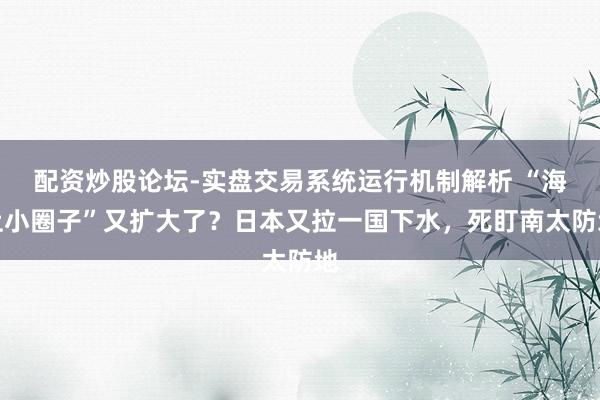 配资炒股论坛-实盘交易系统运行机制解析 “海上小圈子”又扩大了？日本又拉一国下水，死盯南太防地