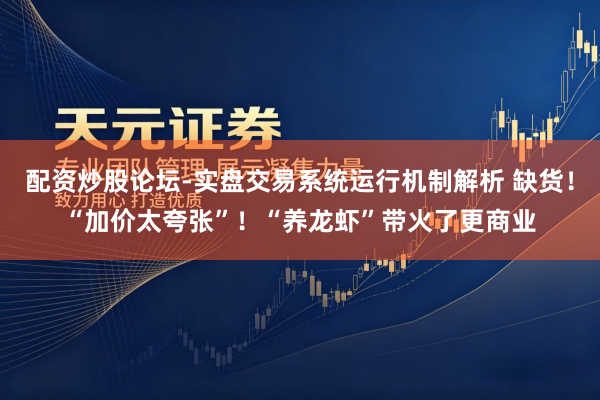 配资炒股论坛-实盘交易系统运行机制解析 缺货！“加价太夸张”！“养龙虾”带火了更商业